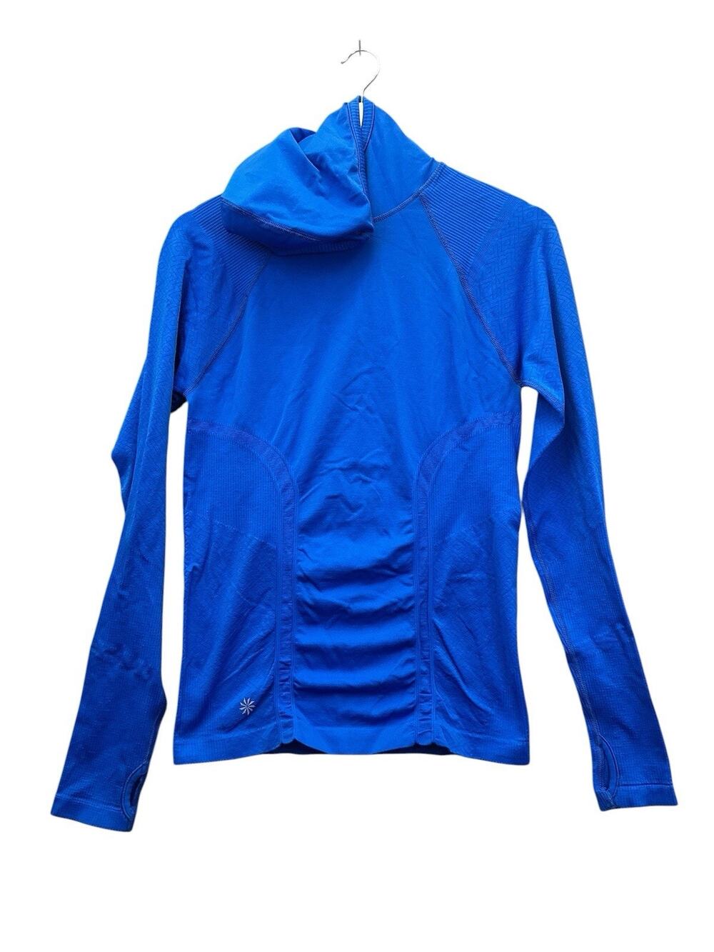 Athleta Flurry Seamless Hoodie Women’s Medium Textured Athleisure Gym Royal Blue